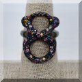 J032. Sterling Tous bear ring with crystals. Size 7 - $195 